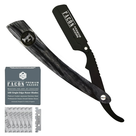 Professional Wooden Straight Edge Barber Shaving Razor - Salon Hair ...