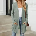 thumbnail image 2 of Vividxx Women 2025 Autumn Mid Long Cardigan Casual Long Sleeve V Neck Knitted Sweater Cardigans With Pocket Fashion, 2 of 9