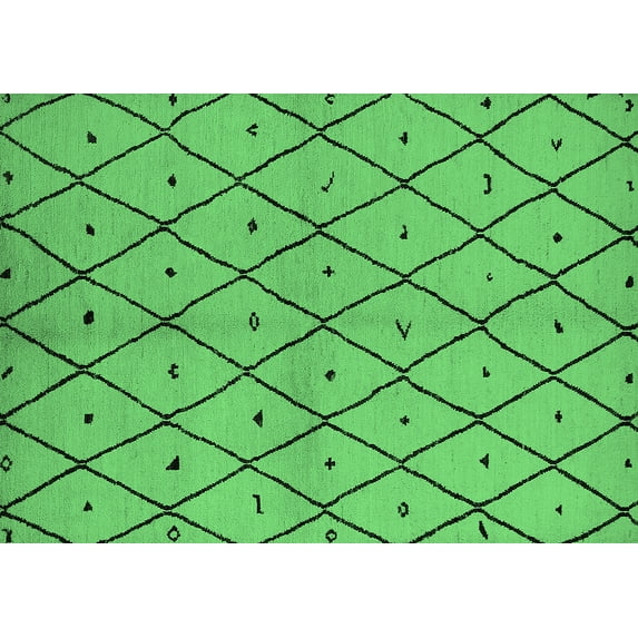 Ahgly Company Indoor Rectangle Solid Emerald Green Modern Area Rugs, 8' x 10'