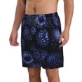thumbnail image 2 of KLL Blue-Purple Raspberries Men's Casual Summer Beach Shorts Hawaiian Shorts with Pockets-X-Large, 2 of 5
