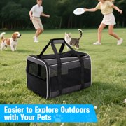 WFUN Rolling Pet Carrier with Wheels for Small Medium Dogs and Cats up to 20lb, Airline Approved Pet Dog Cat Travel Carrier Bag for Travel Flight Camping Outdoor,Black