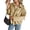 Khaki, variant on Long Sleeved Women Spring Fall Faux Suede Bomber Jackets Turn-down Collar Casual Lapel Zipper Jacket