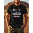 thumbnail image 1 of Men's "She's My Firecracker" Graphic T-Shirt - 100% Cotton, Breathable & Comfortable - Casual Summer Fashion Tee with Patriotic Print, 1 of 4