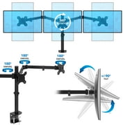 Mount-It! Triple Monitor Desk Mount, Fits 24-32 Monitors, Full Motion Stand, Ergonomic