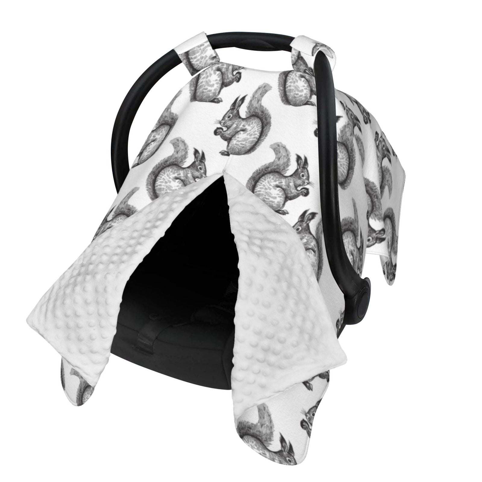 Naloa Black Squirrel Baby Car Seat Cover, Breathable Baby Carrier Cover, Multiuse Baby Carrier Cover & Nursing Breastfeeding Cover