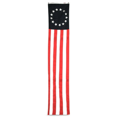 Valley Forge 20 in. x 8 ft. Polycotton Colonial 13 Star Pull Down Flag