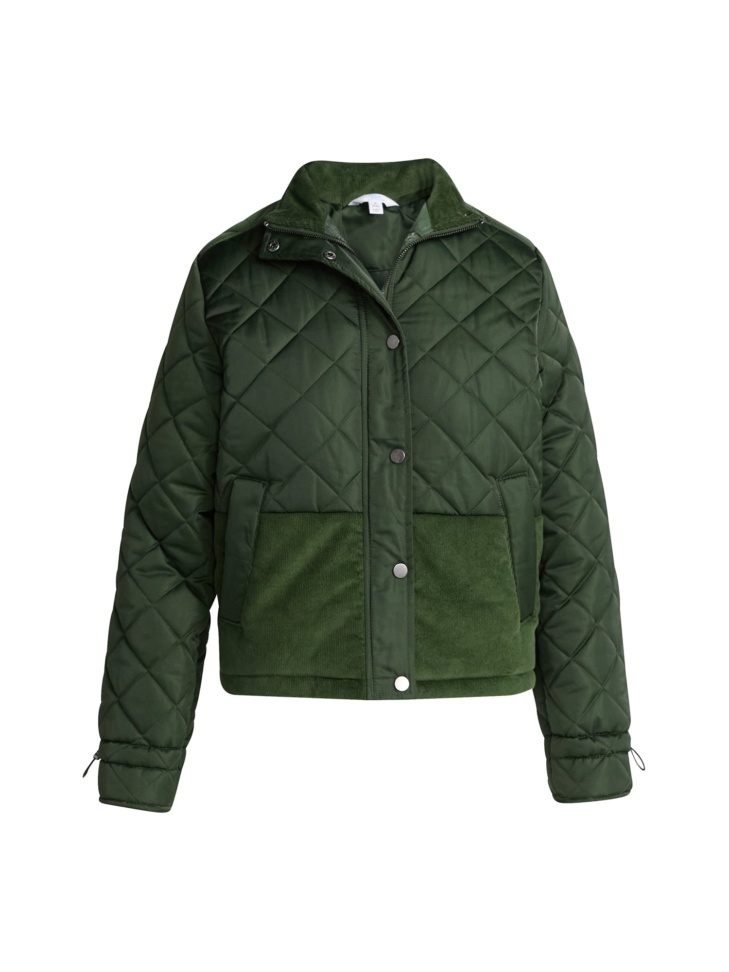 Time and Tru Women's and Women’s Plus Mixed Media Puffer Jacket, Sizes XS-2X