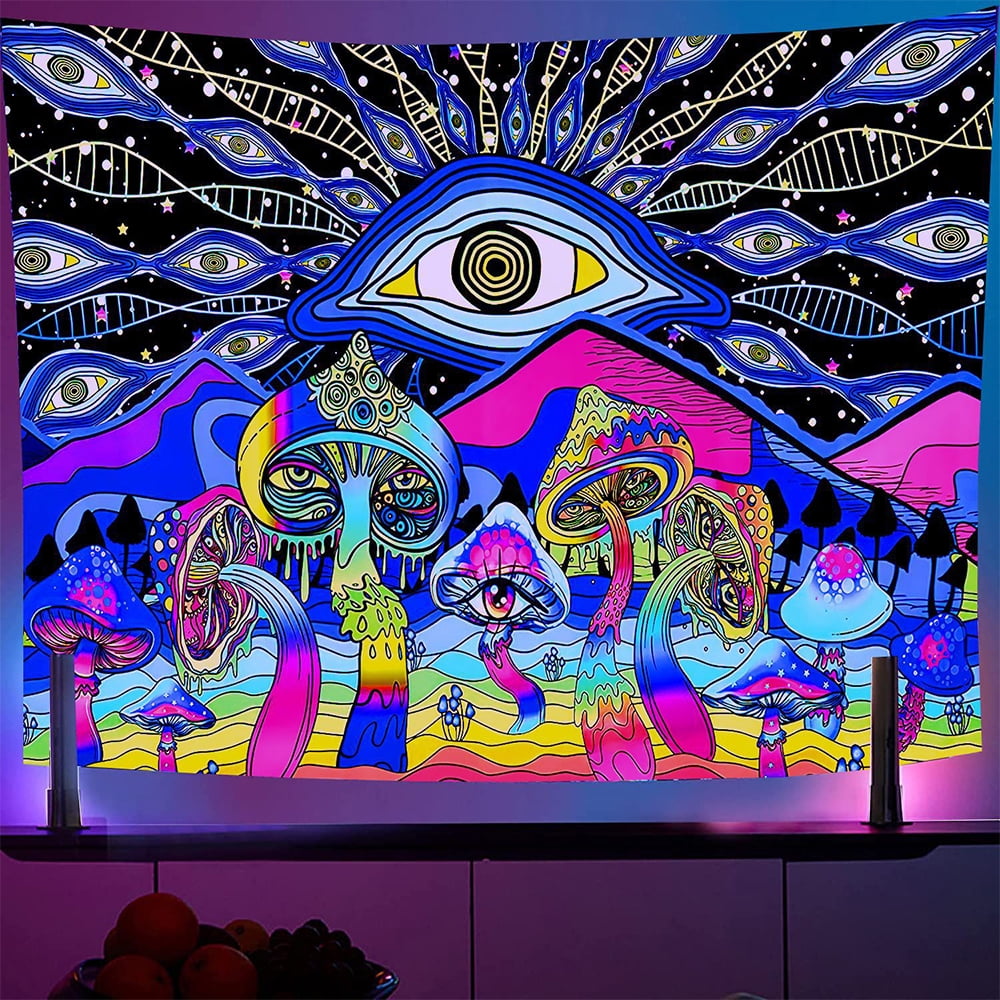 Buy CUH Glow In The Dark Hippie Trippy Neon Cool Tapestries Colorful