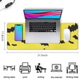 thumbnail image 5 of Long Mouse Pads for Desk,Yellow Halloween Bats Desk Mats on Top Of Desks, Desk Mouse Pad Extra Large with 3mm Non-Slip Base and Stitched Edge for Gaming,Office,Work,Home 31.5x11.8in, 5 of 5