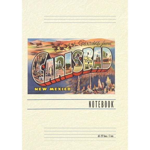 Vintage Lined Notebook Greetings from Carlsbad, New Mexico, (Paperback)
