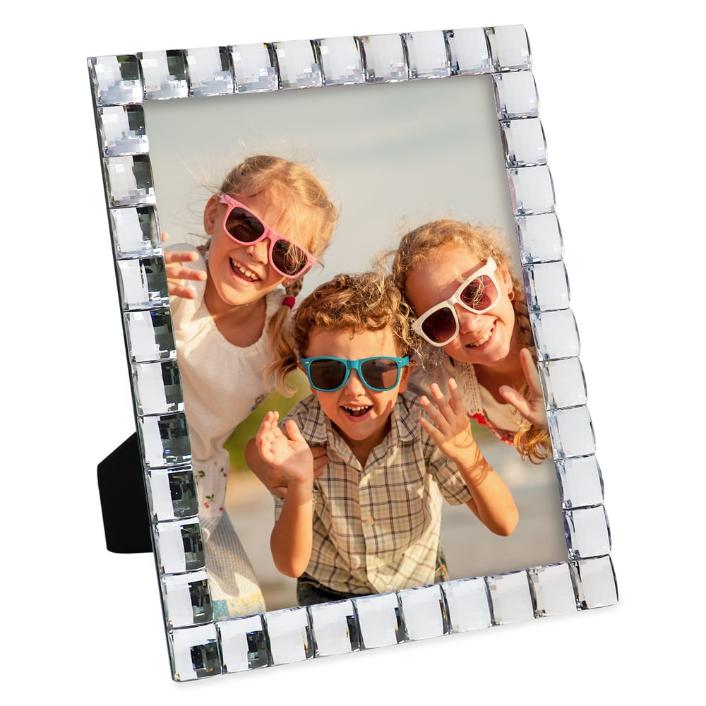 Isaac Jacobs 8x10 Clear Jewel Picture Frame for Tabletop Display