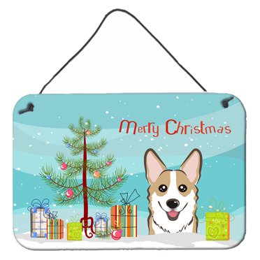 Carolines Treasures BB1625DS812 Christmas Tree & Sable Corgi Wall or Door Hanging Prints