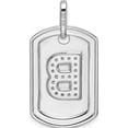 thumbnail image 3 of 14K White Gold Diamond Initial B Dog Tag Charm (Width 17.76) - Jbsp, 3 of 5