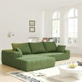thumbnail image 2 of CRO Decor L-shaped Corduroy free-install fully foam-filled living room sofa, 2 of 19