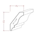 thumbnail image 2 of EWCR12 Crown 3/4" x 3-5/8" Unfinished 2-7/8" High x 2" Deep, 2 of 4