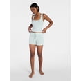 thumbnail image 2 of No Boundaries Cotton Stretch Ribbed Tank Top and Shorts Pajama Set, Women's XS-XXXL, 2 of 5
