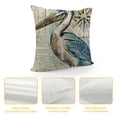 thumbnail image 4 of SHANXI Cute Bird Throw Pillow Case Vintage Wooden Pelican Compass Lighthouse with Lettering  Linen Pillow Covers Animal Nautical Cushion Case Cover for Sofa Couch 24x24in, 4 of 5