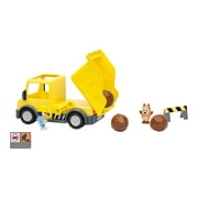 Bluey Dump Truck Play Vehicle with Exclusive Hard-Hat Bluey and Muddy Bingo, Toys for Kids 3-6 Years