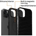 thumbnail image 2 of Magnetic Case for iPhone 15 Design, Compatible with MagSafe, Slim Protective Soft TPU Bumper Phone Cover Women Girls Case for iPhone 15-Polka Dot Aesthetics Black, 2 of 5