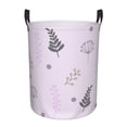thumbnail image 1 of DouZhe Waterproof Collapsible Large Laundry Baskets, Pink Boho Plants Drawing Prints Circular Hamper with Handles, 1 of 7