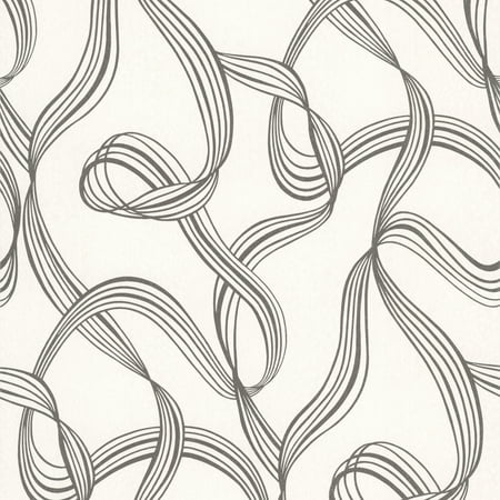 UPC 091212561731 product image for Brewster Dl30636 Aria Ribbon Swirl Unpasted Wallpaper - White | upcitemdb.com