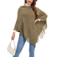 thumbnail image 5 of YouLoveIt Women's Poncho Sweater Shawls Capes Irregular Hem Soild Color Pullover Wrap Coats Tops Women Poncho Cape Sweater Knitwear Regular Size, 5 of 8