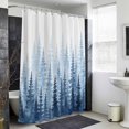 thumbnail image 4 of Blue Forest Shower Curtain - Water Repellent Fabric Shower Curtains Washable, Blue Ombre Trees Watercolor Pine-Trees Decorative Polyester Cloth Bathroom Curtains Modern Bath Decor 72"x72", 4 of 8