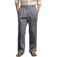 thumbnail image 6 of Men's Solid Color Linen Cotton Casual Pants, Lightweight Straight Leg Loose Fit Trousers with Button Waist, Summer Beach Yoga Pants with Pockets, Breathable Lounge Pants Dark Gray M, 6 of 10