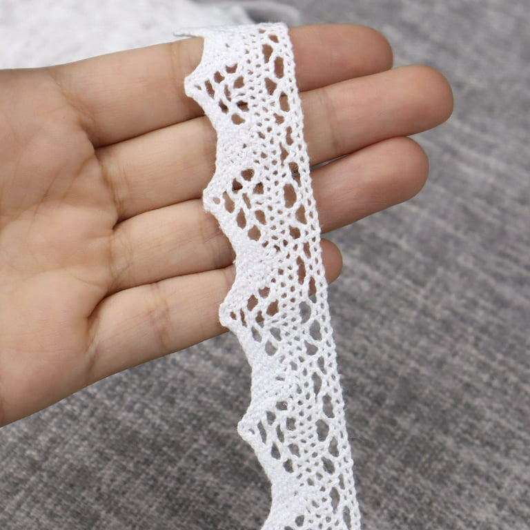10 Yards White Cotton Lace Ribbon for Crafts, Sewing, Gift Wrapping,  Wedding Decor, Scrapbooking