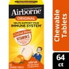 Airborne Citrus Chewable Tablets, 64 count - 1000mg of Vitamin C - Immune Support Supplement (Packaging May Vary)