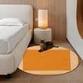 thumbnail image 3 of Orange Greek Key Large Area Rugs for Bedroom Living Room, Soft Non Slip Carpet Bedside Rug, White Greece Ancient Farmhouse Geo Round Floor Cover Kitchen Accent Rug 4' for Dining Room/Office, 3 of 9