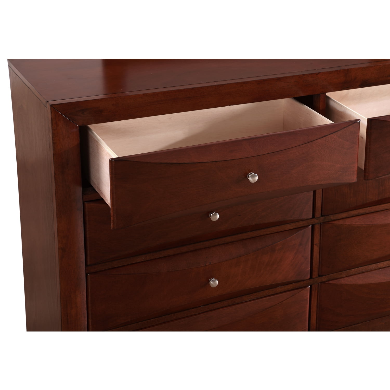Glory Furniture Marilla 8-Drawers Bedroom Dresser in Cherry