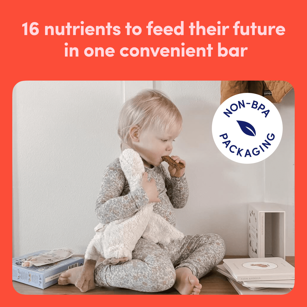 (4 pack) Cerebelly Organic Smart Bar, for Toddlers, Strawberry Beet, 5 Count