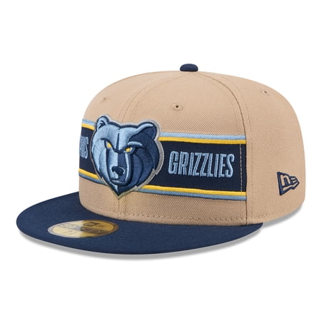 Men s New Era Tan/Navy Memphis Grizzlies 2024 NBA Draft 59FIFTY Fitted Hat