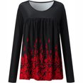 thumbnail image 4 of Pompotops Blouse Décontractée à Manches Longues Col Rond Imprimé Régulier pour Femmes, 4 of 5