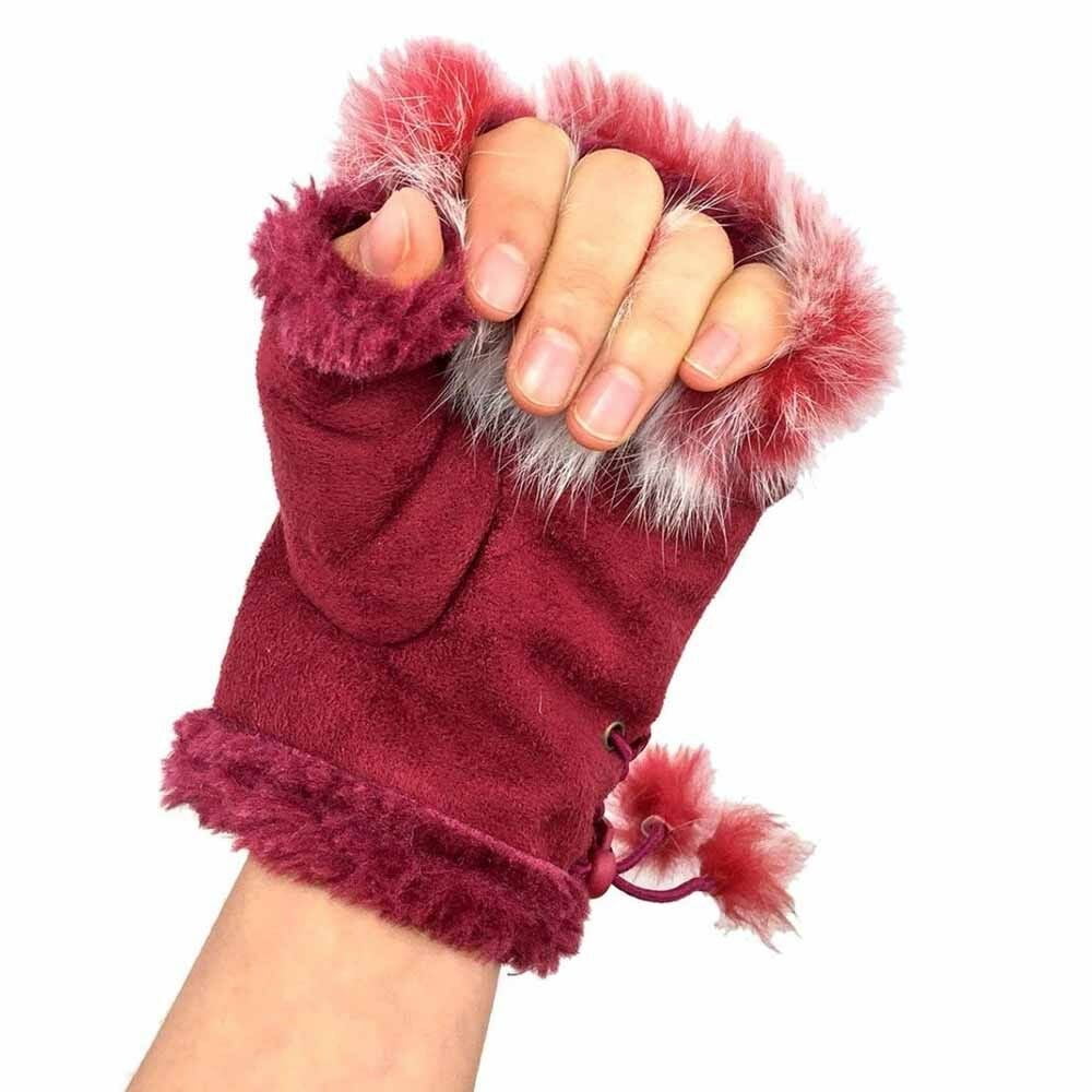 ladies fur lined mittens