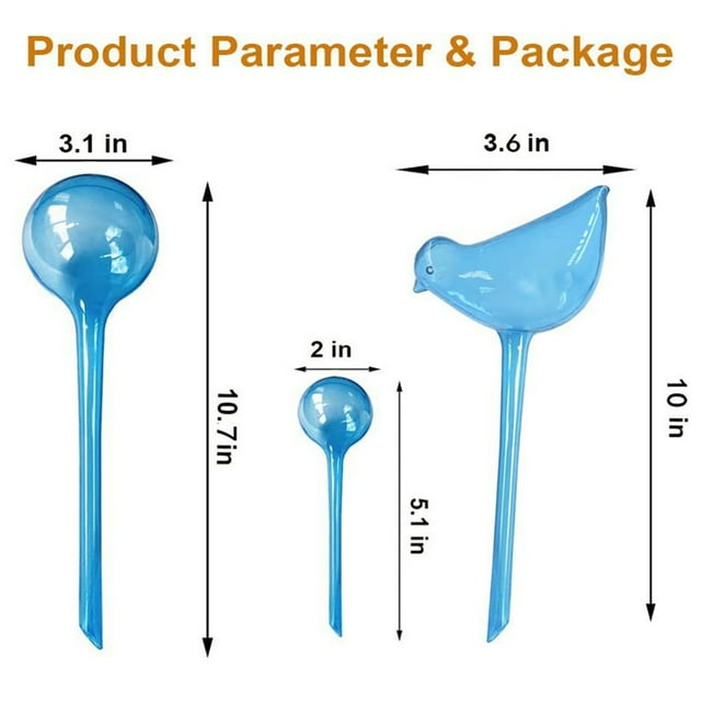 mmirethe 5x Globes d'Eau en Forme d'Oiseau pour une Large Application Dispositif d'Irrigation Automatique S Ciel Bleu Rond 1Set