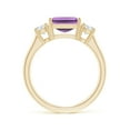 thumbnail image 2 of ANGARA Natural 2 Ct. Amethyst with Diamond Classic Ring in 14K Yellow Gold for Women (Ring Size: 3.5), 2 of 9