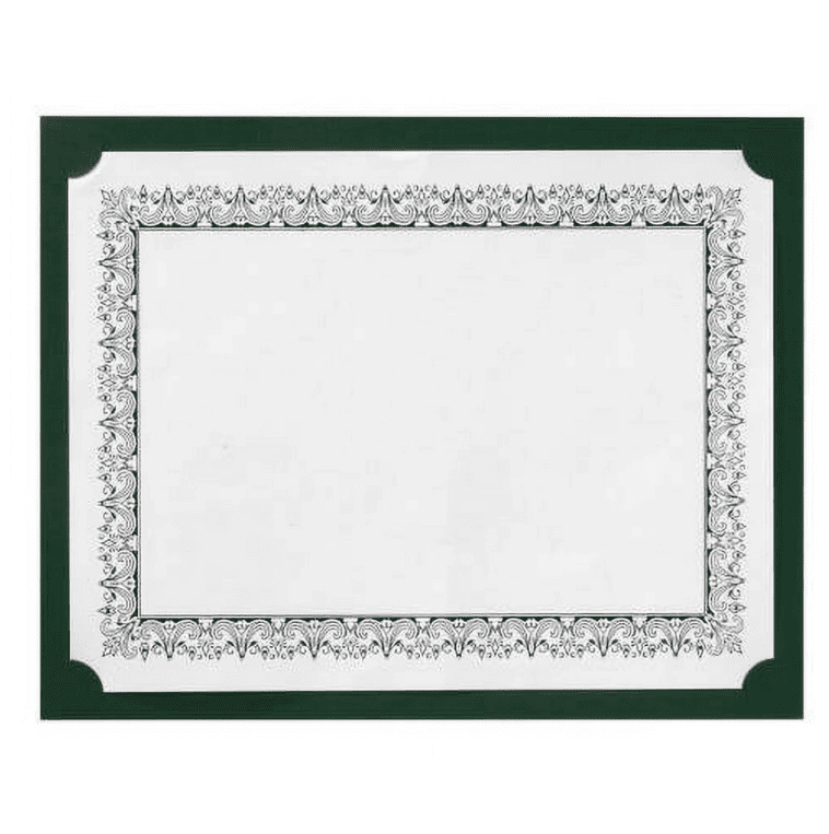 LUXPaper Certificate Holders for 8 1/2 x 11 Documents, 100 lb, Green Linen, 25 Pack, Holder Size 9 1/2 x 12