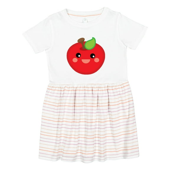 Inktastic Smiling Apple Girls Toddler Dress