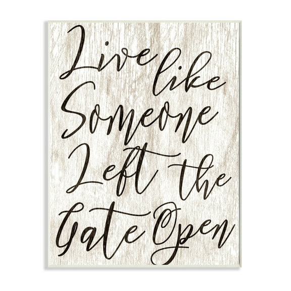 Stupell Industries Live Like Gate Open Typography Painting Unframed Art Print Wall Art, 13 x 19