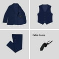 thumbnail image 3 of Boys Suit, Toddler Kids Teenager Suits for Boys Formal Wear Ring Bearer Outfit Dress Clothes Slim Fit, 3 of 15