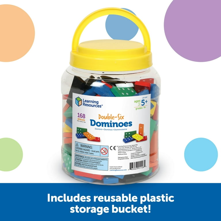 Learning Resources Double-Six Dominoes In Bucket, Math