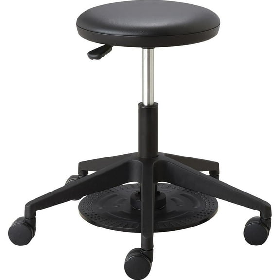 Safco Products Foot Pedal Lab Stool 3437BL Black Vinyl