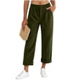 thumbnail image 4 of Sevevn Women's Fall Corduroy Pleated Draped Straight-Leg Roll-Cuff Pants Versatile Comfortable Casual Outdoor Pants with Pockets, 4 of 9