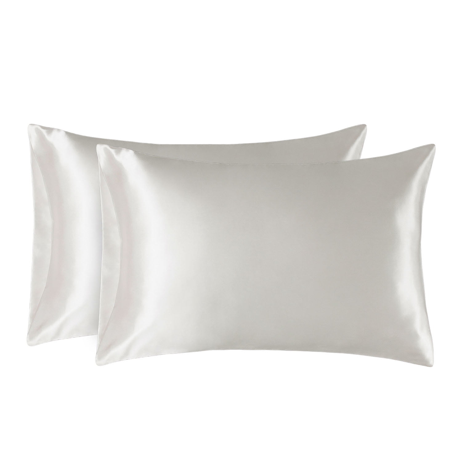 Bedsure Satin Pillowcases Standard Size for Hair and Skin Health Silver