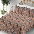 thumbnail image 3 of Ambesonne Floral Fitted & Flat Sheet with Sham 3 Pcs Set, Vintage Botanical Nature Art, Twin, Purpleblue Coral and Cream, 3 of 5