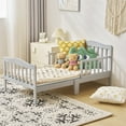 thumbnail image 3 of Ktaxon Children Wood Toddler Bed Baby Kids Bedroom Bedframe Gray, 3 of 14