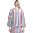 thumbnail image 2 of vastwit Womens Shiny Cardigan Long Sleeve Open Front Hemming Top Jackets Outerwear Colorful 180, 2 of 7