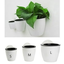 Travelwant Modern Wall Mountable Self Watering White Planter Pots